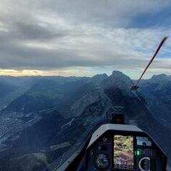 Flugwegposition um 14:07:49: Aufgenommen in der Nähe von Gemeinde Leutasch, Österreich in 2297 Meter